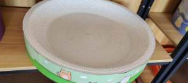 50 cm White Round Corrugated Cat Bed Bowl
