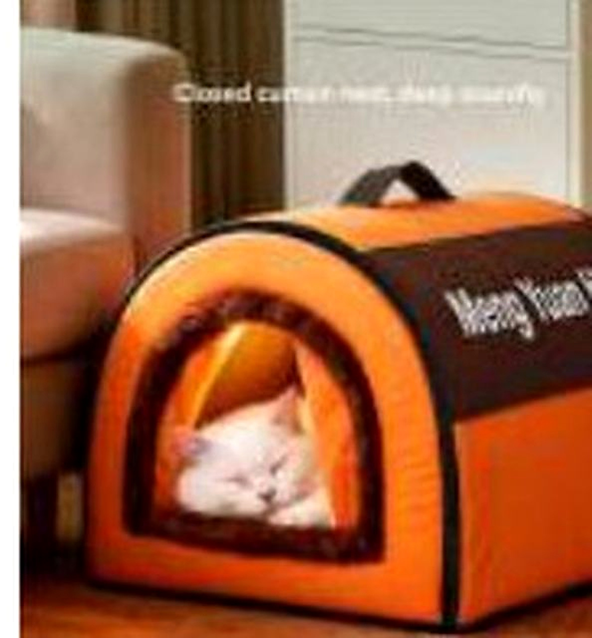 Arch Leather Pet Bed, Hermes Orange