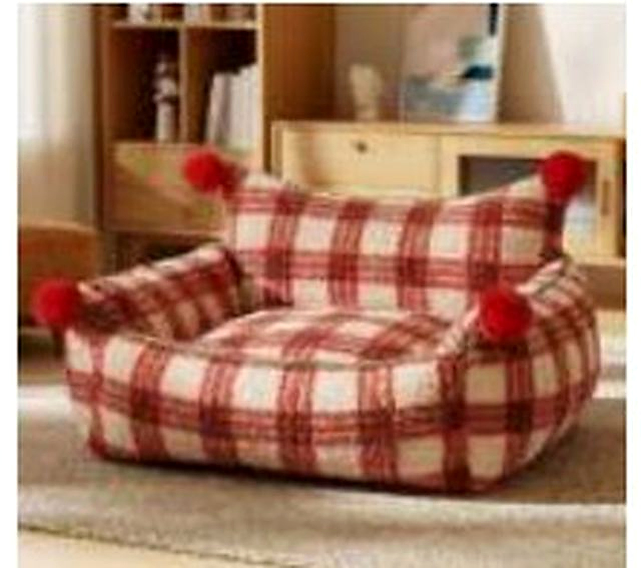 Red Check Sofa Pet Bed