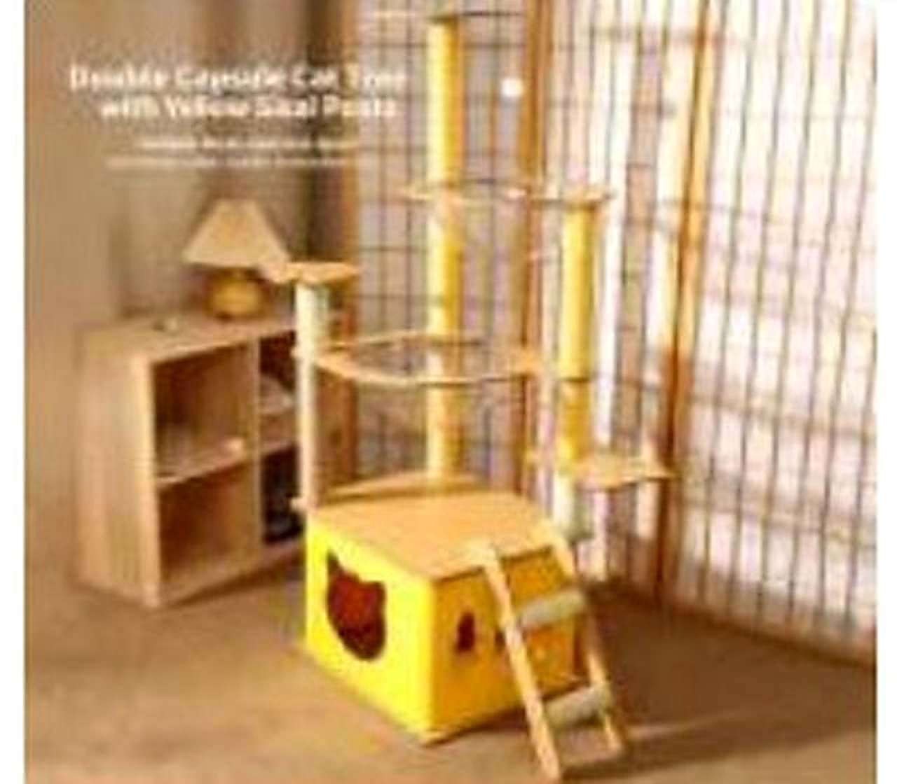 Yellow Double Space Capsule Cat Tree